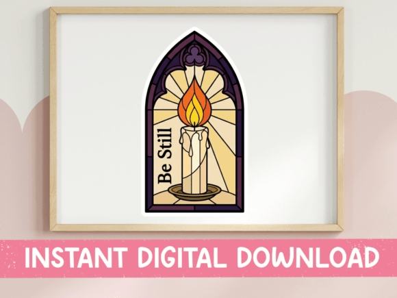 Be Still Candle Stained Glass Window Review for Embroidery Projects