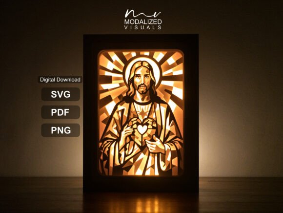Jesus Christ Lightbox Paper Cut Art Review for Embroidery Projects