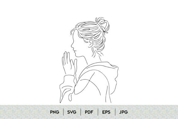 Praying Girl Side View Line Art: A Practical Design Review