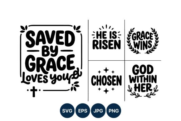 Saved by Grace Christian Quotes Vector: A Faith-Filled Embroidery Design for Real Projects